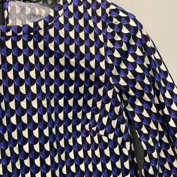 J Crew Blue Print Sleeve Midi Dress medium - Picture 6 of 13